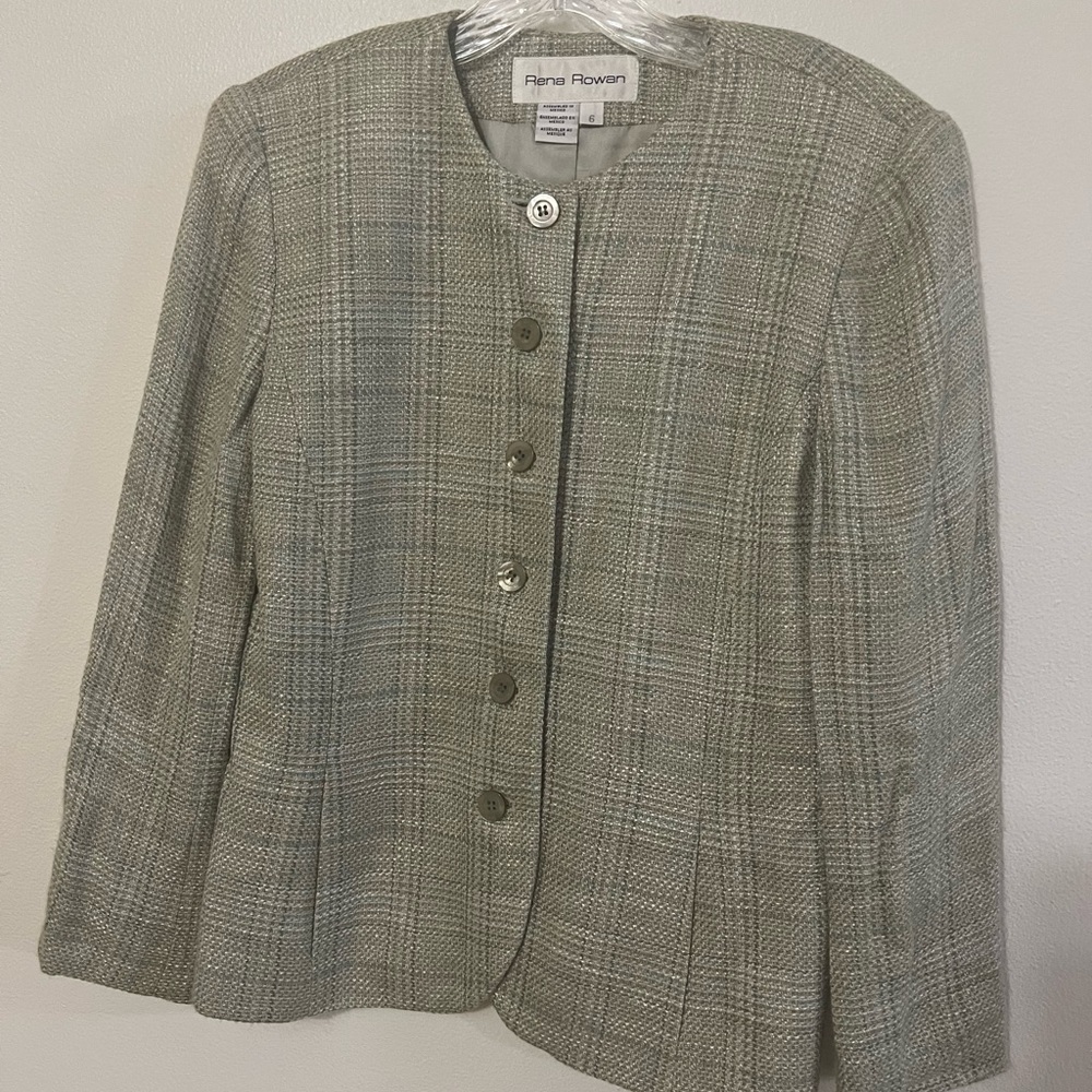 Rena Rowen green blue spring plaid jacket
